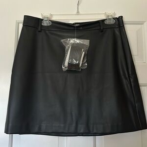 Black leather skirt